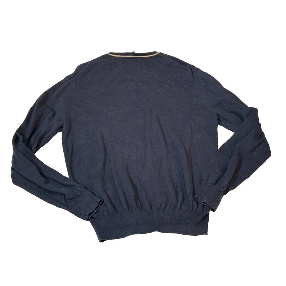 Jos. A. Bank Joseph Mens Blue Cashmere Blend Long Sleeve Pullover Sweater Size M - Picture 2 of 8